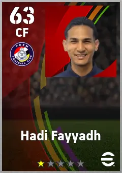 Hadi Fayyadh eFootball 2026 player card — 63 OVR CF