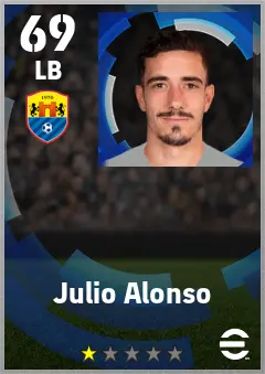 Julio Alonso eFootball 2026 player card — 69 OVR LB