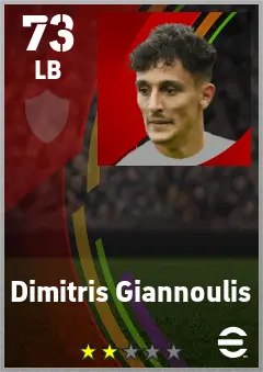Dimitris Giannoulis eFootball 2026 player card — 73 OVR LB