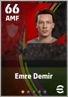Emre Demir eFootball 2026 player card — 66 OVR AMF