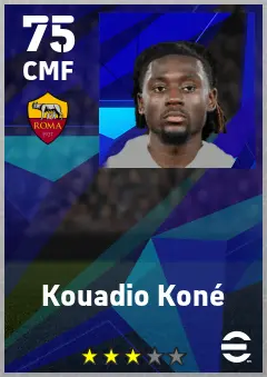 Kouadio Kone eFootball 2026 player card — 75 OVR CMF