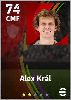 Alex Kral eFootball 2026 player card — 74 OVR CMF