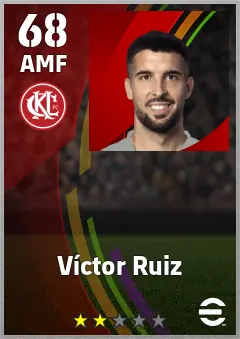 Victor Ruiz eFootball 2026 player card — 68 OVR AMF