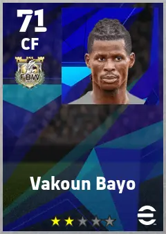 Vakoun Bayo eFootball 2026 player card — 71 OVR CF