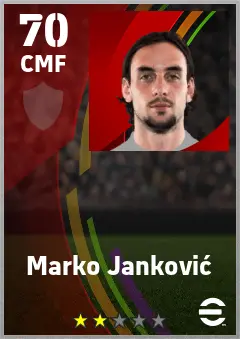 Marko Jankovic eFootball 2026 player card — 70 OVR CMF