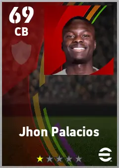 Jhon Palacios eFootball 2026 player card — 69 OVR CB