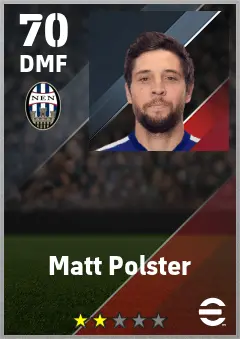 Matt Polster eFootball 2026 player card — 70 OVR DMF