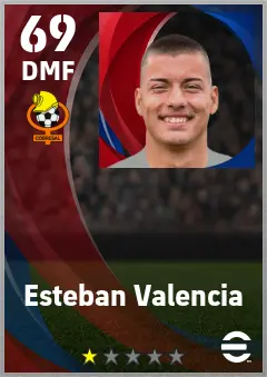 Esteban Valencia eFootball 2026 player card — 69 OVR DMF