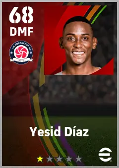 Yesid Diaz eFootball 2026 player card — 68 OVR DMF