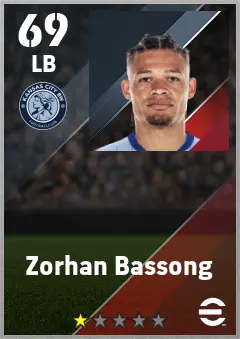 Zorhan Bassong eFootball 2026 player card — 69 OVR LB