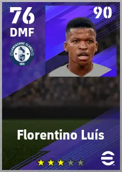 Florentino Luis eFootball 2026 player card — 76 OVR DMF