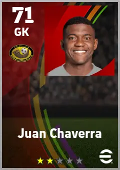 Juan Chaverra eFootball 2026 player card — 71 OVR GK