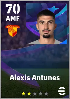 Alexis Antunes eFootball 2026 player card — 70 OVR AMF