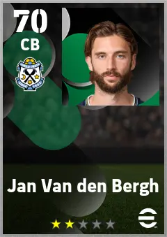 Jan Van den Bergh eFootball 2026 player card — 70 OVR CB