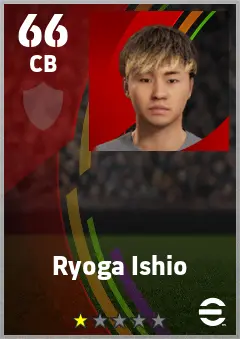 Ryoga Ishio eFootball 2026 player card — 66 OVR CB