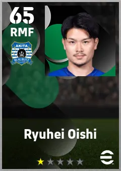 Ryuhei Oishi eFootball 2026 player card — 65 OVR RMF