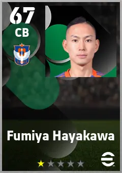 Fumiya Hayakawa eFootball 2026 player card — 67 OVR CB