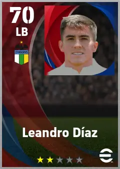 Leandro Diaz eFootball 2026 player card — 70 OVR LB
