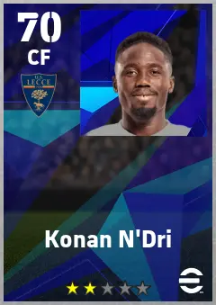 Konan N Dri eFootball 2026 player card — 70 OVR CF