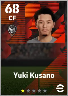 Yuki Kusano eFootball 2026 player card — 68 OVR CF