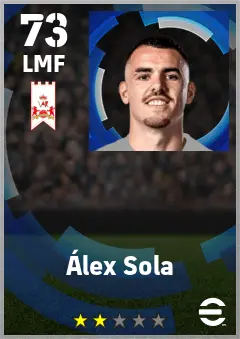 Alex Sola eFootball 2026 player card — 73 OVR LMF