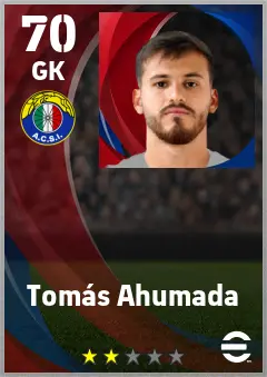 Tomas Ahumada eFootball 2026 player card — 70 OVR GK