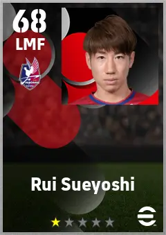 Rui Sueyoshi eFootball 2026 player card — 68 OVR LMF
