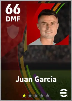 Juan Garcia eFootball 2026 player card — 66 OVR DMF