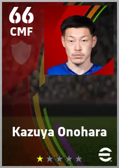Kazuya Onohara eFootball 2026 player card — 66 OVR CMF