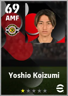 Yoshio Koizumi eFootball 2026 player card — 69 OVR AMF