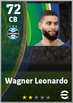 Wagner Leonardo eFootball 2026 player card — 72 OVR CB