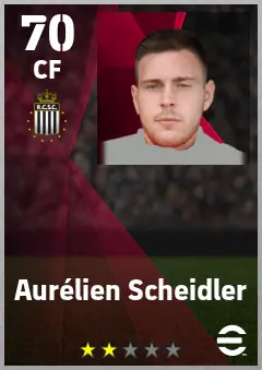 Aurelien Scheidler eFootball 2026 player card — 70 OVR CF