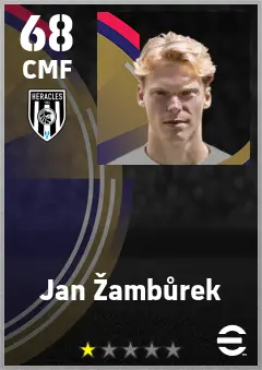 Jan Zamburek eFootball 2026 player card — 68 OVR CMF