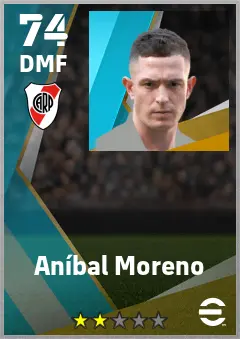 Anibal Moreno eFootball 2026 player card — 74 OVR DMF