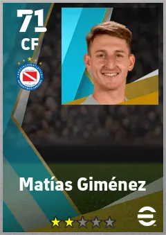Matias Gimenez eFootball 2026 player card — 71 OVR CF
