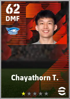 Chayathorn T. eFootball 2026 player card — 62 OVR DMF