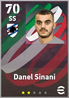 Danel Sinani eFootball 2026 player card, 70 OVR SS