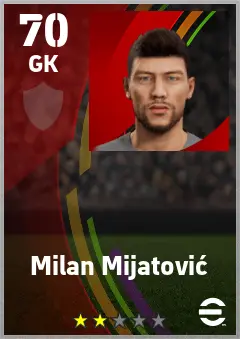 Milan Mijatovic eFootball 2026 player card — 70 OVR GK