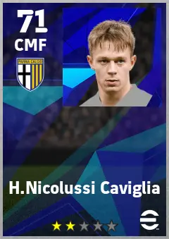 H.Nicolussi Caviglia eFootball 2026 player card — 71 OVR CMF