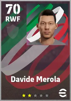 Davide Merola eFootball 2026 player card — 70 OVR RWF