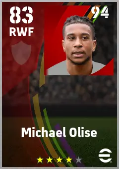 Michael Olise eFootball 2026 player card — 83 OVR RWF