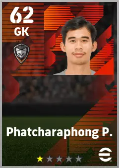 Phatcharaphong P. eFootball 2026 player card — 62 OVR GK