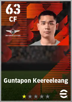 Guntapon Keereeleang eFootball 2026 player card — 63 OVR CF