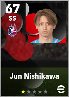 Jun Nishikawa eFootball 2026 player card — 67 OVR SS