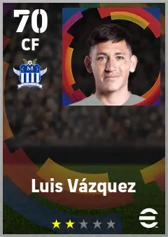 Luis Vazquez eFootball 2026 player card — 70 OVR CF