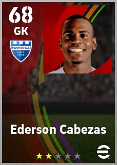 Ederson Cabezas eFootball 2026 player card, 68 OVR GK