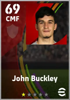 John Buckley eFootball 2026 player card — 69 OVR CMF