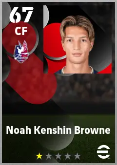 Noah Kenshin Browne eFootball 2026 player card — 67 OVR CF