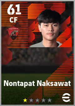 Nontapat Naksawat eFootball 2026 player card — 61 OVR CF
