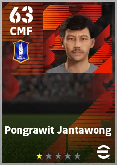 Pongrawit Jantawong eFootball 2026 player card — 63 OVR CMF